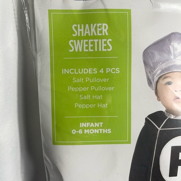 Salt and Pepper Halloween Costume Set 4pcs. Shaker Sweeties Infant 0-6 Months - Picture 2 of 7